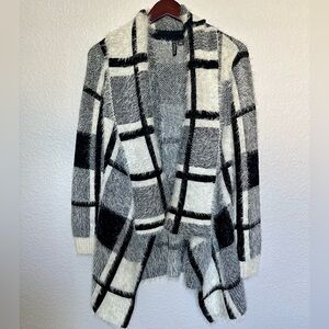 Anthropologie Black & White Fuzzy Oversized Sweater